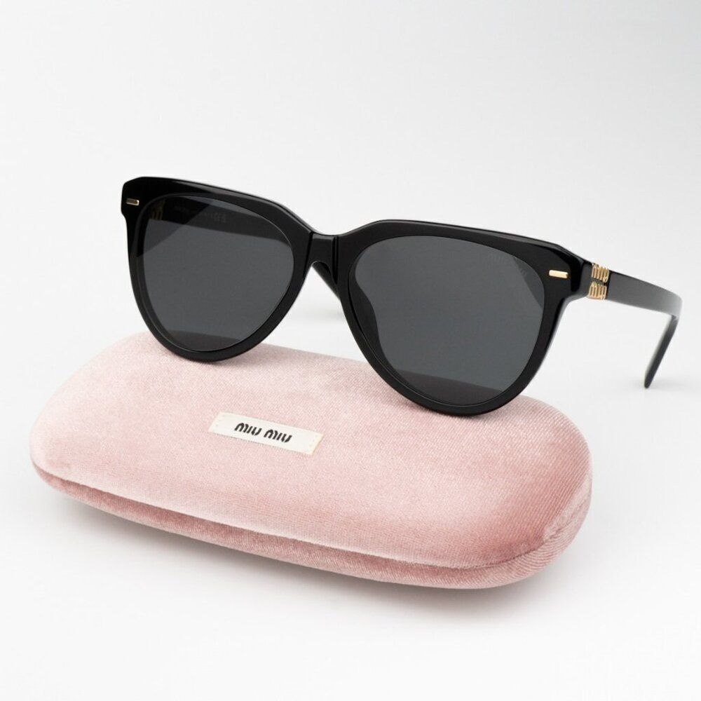 NEW Miu Miu MU12ZS 16K5S0 Black Grey Phantos Unisex Sunglasses 0MU 12ZS